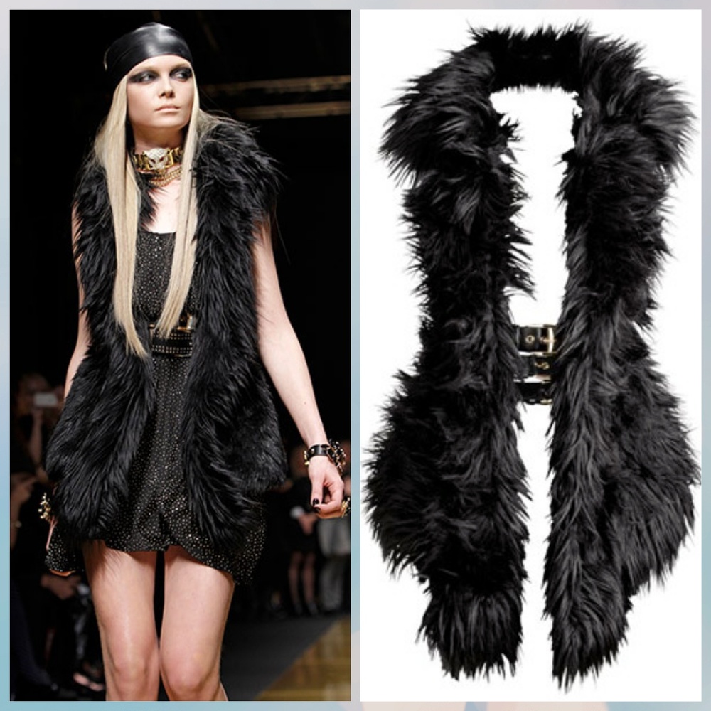 Versace x H&M Black Faux Fur Vest
